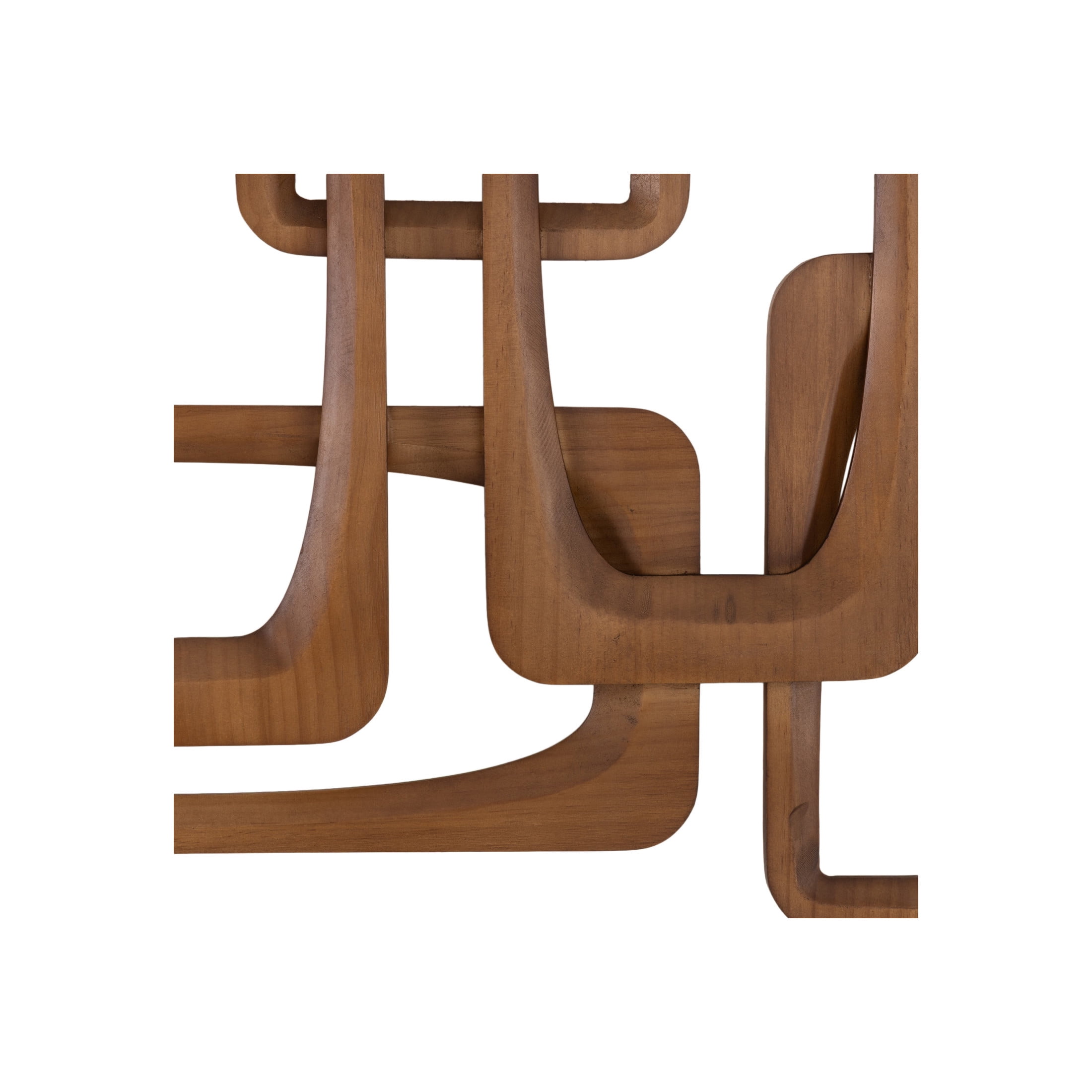 DecMode Brown Wood Overlapping Rectangles Geometric Wall Decor
