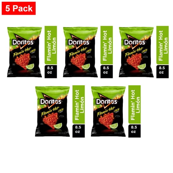 Doritos Flamin Hot Limon Flavored Tortilla Chips 9.25 oz - 5 Pack