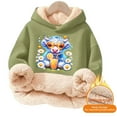 thumbnail image 4 of Big Girls Graphic Hoodie Long Sleeved Hooded Sweatshirt Pullover with Cute Print Designs Trendy Fall Outfits Size 15-16T , Green, 4 of 5