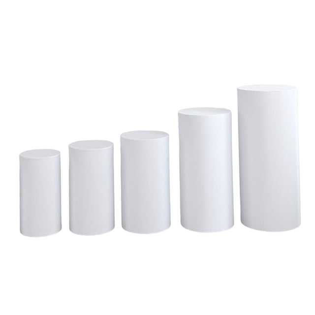 5 cubiertas elásticas de pedestal cilíndricas de moda para pilar de pedestal Blanco