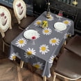 thumbnail image 2 of Gray White Flower Pattern Rectangle Tablecloth 60"x120",Waterproof Polyester Rectangle Table Cloth, Wipeable Spillproof Polyester Tablecloth for Dining, Camping, Indoor and Outdoor, 2 of 6