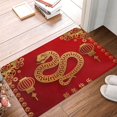thumbnail image 4 of Alfombra de franela para el baño, alfombra de piso para la entrada interior y exterior, alfombra de porche delantero de casa, año de la serpiente 2025, feliz año nuevo chino, 4 of 7