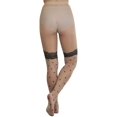 thumbnail image 2 of ToBeInStyle Women's Sheer Pantyhose With Faux Heart And Lace Top Design Stockings - One Size, 2 of 7