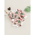 thumbnail image 3 of hirigin Baby Boy Christmas Romper, Long Sleeve Crew Neck Dinosaur Print Fall Bodysuit for Casual Daily, 3 of 7