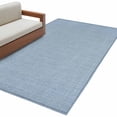 thumbnail image 2 of Area Rug for Living Room, Vintage Sky Blue Non-Slip Indoor Large Carpet for Bedroom/Dining Room, Farmhouse Retro Solid Color Linen Texture Washable Low-Profile Rectangle Floor Runner Rugs - 4 x 6 Ft, 2 of 7