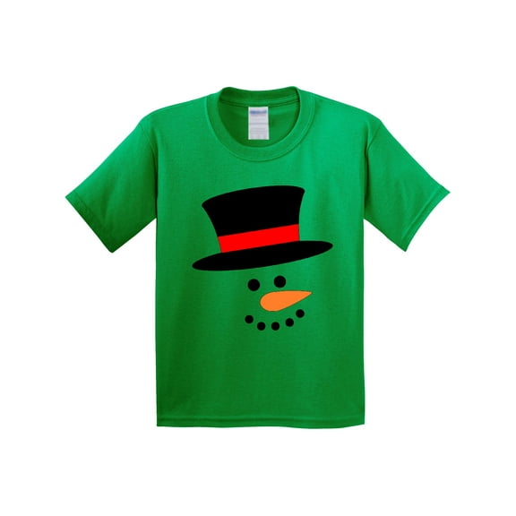 Inktastic Snowman with Top Hat and Carrot Nose Youth T-Shirt