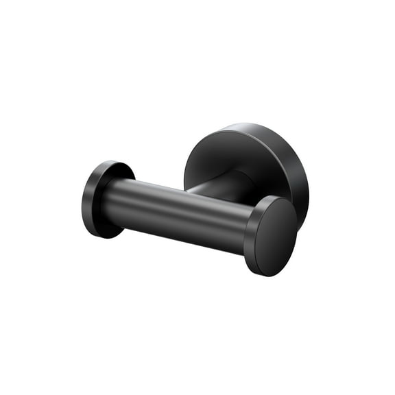 Gatco 4635AMX Glam Double Robe Hook, Matte Black