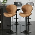 thumbnail image 3 of Hawsaiy Bar Stools Set of 4, Modern Swivel Bar Chairs with Mid Back and Adjustable Seat Height,Brown, 3 of 11
