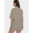 thumbnail image 2 of Women's Oversized T Shirt Crewneck Solid Short Sleeve Baggy Tees, 2 of 4