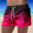 thumbnail image 1 of Shorts de Plage d'Été pour Hommes pour Voyage Décontracté, Polyester, Taille Imprimée Dégradée, Coupe Ample, 1 of 3