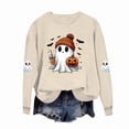 thumbnail image 5 of OGLCCG Halloween Sweatshirt for Girl Ghost Pumpkin Prints Cute Crewneck Long Sleeve Tops Festival Pullover Tops,Size 7, 5 of 6