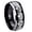 Black 2 Tone Polish Edge, variant on Celtic Knot Heart Step Edge Black And Blue Tungsten Ring 10MM