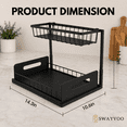 thumbnail image 3 of Swayvoo Under Sink Organizer 2 Pack — 2-Tier Adjustable Sliding Under Sink Storage for Bathroom & Kitchen Cabinet, Pull-Out Basket Organizer, Black, 3 of 7