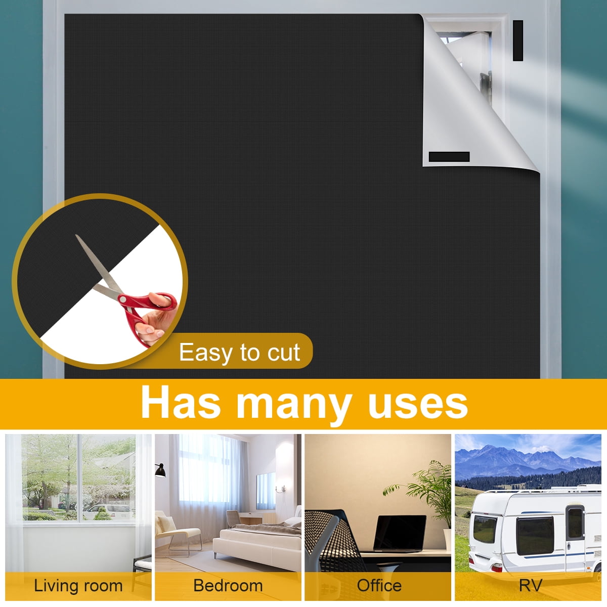 FUYGRCJ 2PCS 59" x 39" Blackout Window Curtain Shades, Travel Blackout Curtains Set, Blackout Window Covers, Temporary Blackout Blinds for for Bedroom Living Room