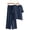 Navy, variant on MOJOGO Women's 2 Piece Outfits V Neck 3/4 Sleeve Top and Wide Leg Pants Casual Summer Two Piece Set for Daily Resort Holiday Lounge Pink S