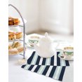 thumbnail image 4 of Aqua Navy Blue Striped Kitchen Dish Towels for Drying Dishes Set of 3, Modern Abstract Lines Geometric Waffle Weave Microfiber Hand Tea Bathroom Towels Quick Dry & Absorbent Towel 12x12, 4 of 7