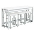 thumbnail image 2 of Pemberly Row 5-piece Wood Counter Height Table Set White and Chrome, 2 of 19
