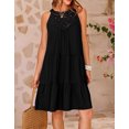 thumbnail image 3 of Halter Dress For Women Mini Sundress Lace Crochet Sleeveless Cover Ups A-Line Tiered Swing Summer Casual Dress, 3 of 3