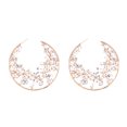 thumbnail image 1 of Trendy Women Shiny Flower Shape Rhinestones Round Circle Hoop Earrings(Gold), 1 of 1