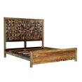 thumbnail image 2 of Taran Designs Alexander Geometric Wood King Bed in Vintage Brown Multicolor, 2 of 9