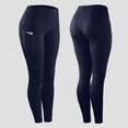 thumbnail image 2 of UngA Women's High Waisted Tummy Control Yoga Pants with Pockets Athletic Leggings for Women Navy,L, 2 of 5