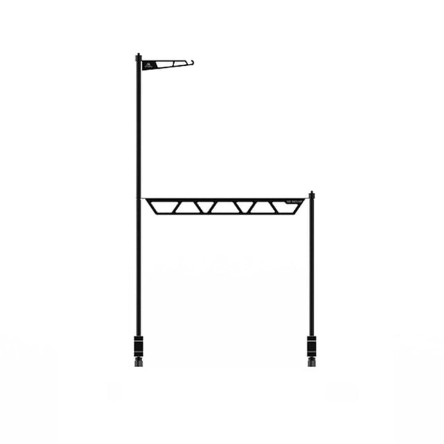 Multifonctionnel Bureau Monté Camping Amovible Lampe Titulaire Pratique Haute Résistance Métal Noir Extérieur Randonnée Support de Rangement Support de Séchage Étagère Suspendue avec Crochet