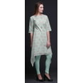 thumbnail image 4 of Bimba Green Rose & Ranunculus Floral Women Kurtas Ethnic Printed Asymmetric Summer Wear Tops For Women X-Large, 4 of 6