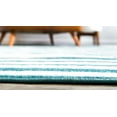 thumbnail image 5 of Unique Loom Williamsburg Collection Area Rug - Striped (8' x 10' Rectangle Turquoise/Ivory), 5 of 7