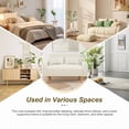 thumbnail image 5 of Walsunny Small Modern Loveseat Sofa, Upholstered Fabric Love Seat with Linen Cushions, Compact and Stylish for Small Spaces, Living Room, Bedroom, Office，White, 5 of 7