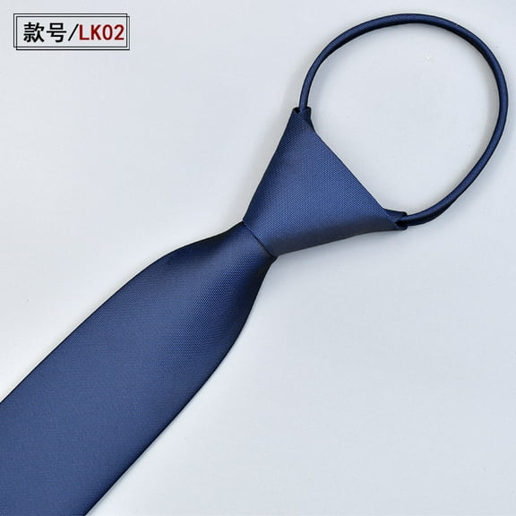 Zhuge Tie Zipper Neck Mens Zipformal Clip Men Collegelazy Pretied Silk Graduation Neckties Business Adjustable，Navy