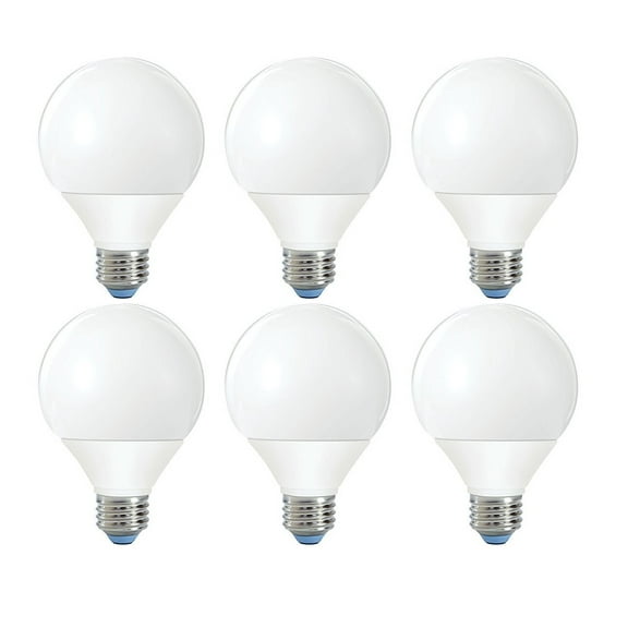 (6 bulbs) GE Reveal G25 Color-Enhancing Decorative CFL Bulb, 11-Watt (40 watt equivalent), Medium base, 450 lumens, warm white compact fluorescent lightbulb