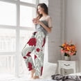 thumbnail image 4 of Uemuo Leaves And Anemone Pattern Women's Wide Leg Palazzo Lounge Pants with Pockets Light Weight Loose Comfy Casual Pajama Pants-Medium, 4 of 9