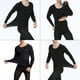 thumbnail image 2 of Minnieouse Ropa interior térmica elástica Otoño Invierno hogar Oficina escuela ropa interior delgada cálida Tops ropa inferior pantalones Ropa interior Negro, 2 of 6