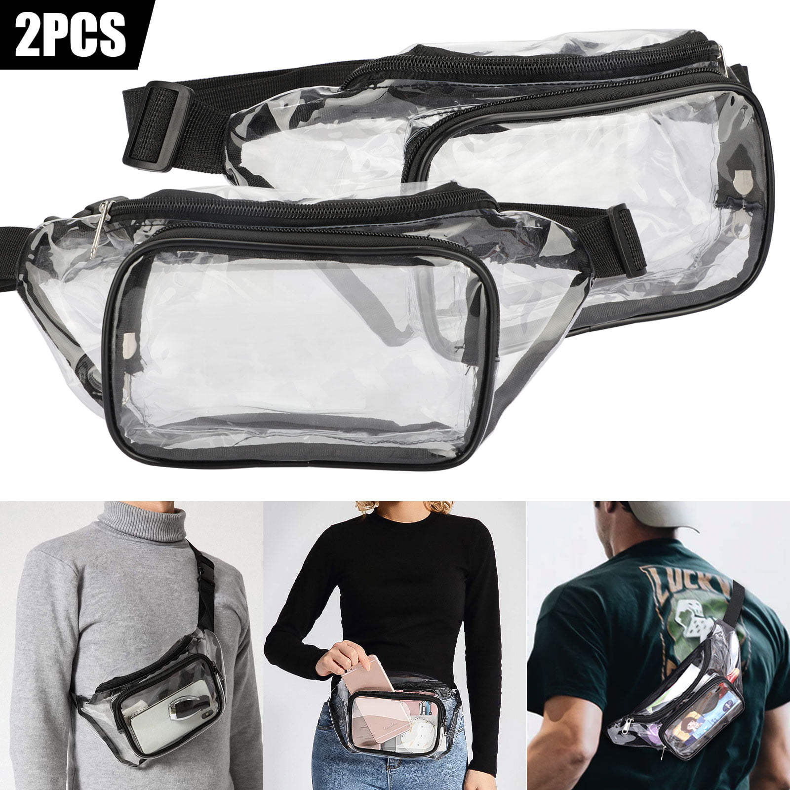 Fanny Pack F-color Stadium Approved Bag Clear Fanny Pack for Women and Men 