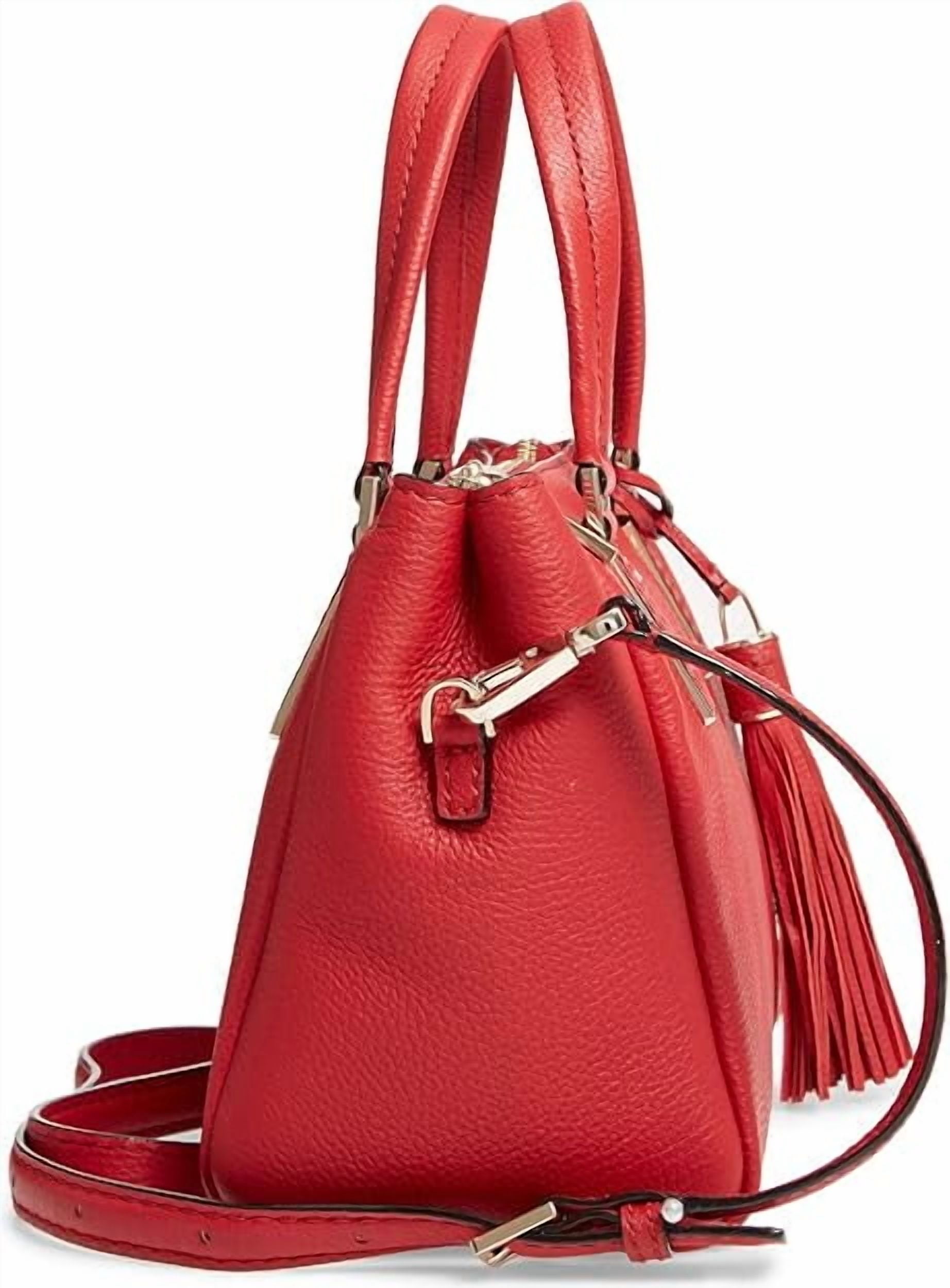 Kate Spade New York Kingston Drive Small Alena Leather Satchel  Top-Handle Bag,Heirloom Red