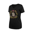 thumbnail image 2 of Women's New Era Black San Diego Padres D-a de los Muertos V-Neck T-Shirt, 2 of 6