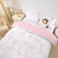 thumbnail image 3 of Erosebridal Dreamy Pink Bow Tie Twin Bedding For Girls,Cartoon Ribbon Bow Duvet Cover Set For Kids Teens,Pink Reversible,2pcs,No Comforter, 3 of 5