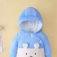 thumbnail image 5 of JUNWELL 50% off Clear! purcolt Baby Boys Girls One-Piece Plush Hooded Jumpsuit Autumn Winter Warm Romper Outfits Solid Infant Toddler Snaps Fleece Bodysuit Playsuit Newborn Clothes, 5 of 5