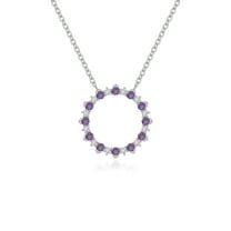 Natural Amethyst with Moissanite Sun Shape Pendant Necklaces for Women in Sterling Silver, February Birthstone Jewelry Gifts for Her Birthday, Wedding Anniversary, Mothers Day, Christmas, Valentines