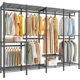 thumbnail image 1 of Perchero Resistente de 4 Niveles con 6 Estantes – Clóset Armable para Ropa, Repisas y Barras Ajustables, Estructura de Metal (Soporta 522 kg), Diseño en L o Lineal para Recámara, 1 of 6