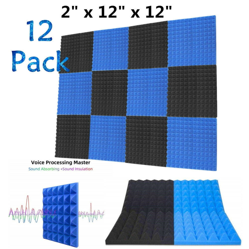 12 Pack Sound Absorbing Dampening Foam Panels Wall Soundproofing