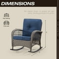 thumbnail image 4 of MeetLeisure Patio Wicker Outdoor Lounge Rocking Chair with Cushion(Set of 2), Navy, 4 of 8