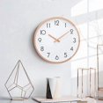 thumbnail image 2 of Silent Sweep Solid Wood Literary Clock, Simple Design, Nordic Wooden Clock, Wooden Wall Clock, 2 of 5