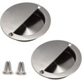 thumbnail image 1 of Juego de 2 tiradores empotrados para puertas correderas, tiradores redondos de acero inoxidable de 50 mm con tornillos de fijación JM, 1 of 5