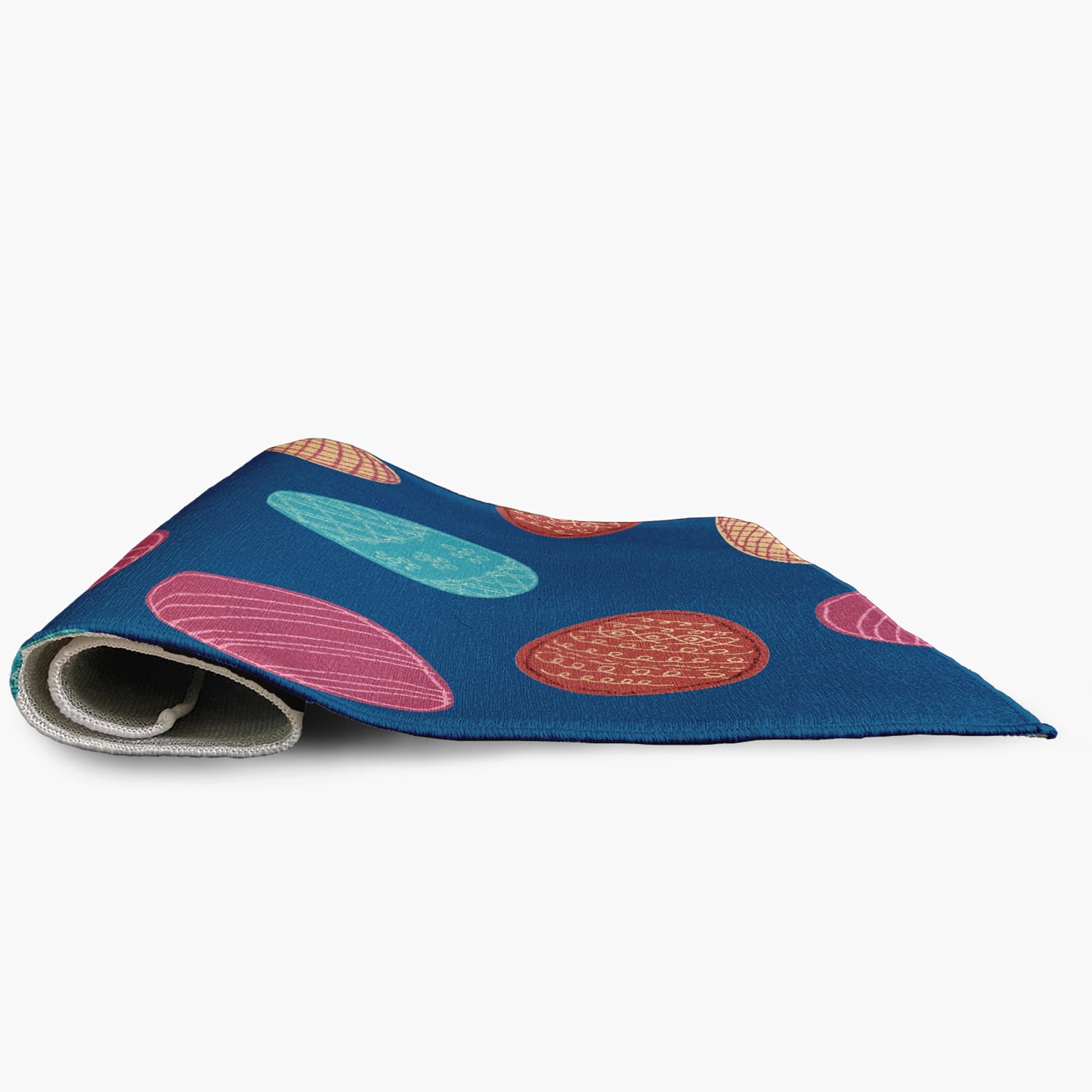 Simply Daisy 5' x 7' Dark Cobalt Blue Egg Hunt Easter Chenille Indoor/Outdoor Rug