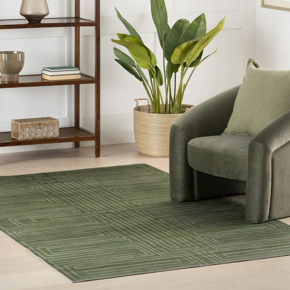nuLOOM Serenya Maze Washable Area Rug, 2' 6" x 8', Runner, Serenya Green