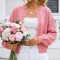 thumbnail image 4 of WRKEKC Cardigan Sweaters for Women Solid Color Long Sleeve V-Neck Button Front Loose Fit Knit Cardigan with Pockets, 4 of 6