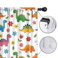 thumbnail image 4 of Blackout Kids Curtains,White Dinosaurs Flowers Pattern Childrens Insulated Curtains Set Of 2,Bedroom Essentials,Toddler Room Decor 42"x63", 4 of 5
