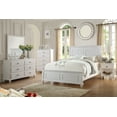 thumbnail image 4 of California King Size Bed White Color Bedroom Furniture 1pc Bedframe Rectangular Pattern HB FB panel, 4 of 4