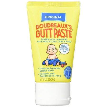 Boudreaux's Butt Paste Original Diaper Rash Cream, Ointment for Baby, 2 oz Tube 2 Ounce (Pack of 1)